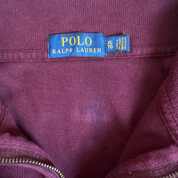 Polo Ralph Lauren 1/4 Zip Pullover Sweater Size XL Red Maroon Long Sleeve - Picture 7 of 7